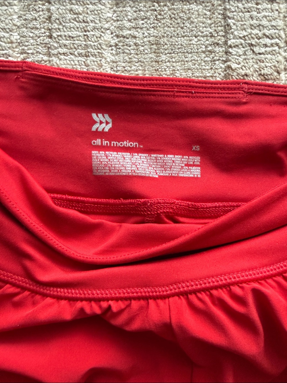 Red Women’s High-Waisted Running Shorts - Picture 2 of 4